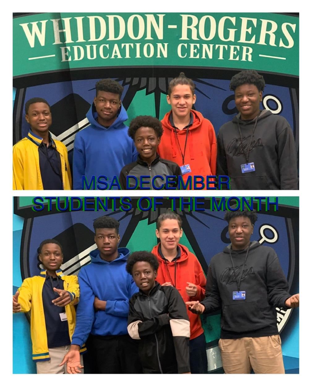 MSA December Students of the Month